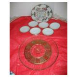 Hawian Plate/Plater & 6 Gold Rimed Plates