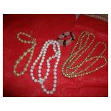Assorted Pearl Necklaces,some Plastic