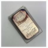75th Anniv. Houston Coca-Cola Silver Bar, 1oz