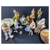 Collection of Clown Figures and Plates