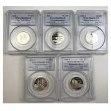 2001-S Silver 25c PCGS PR69DCAM NY, NC, RI, VT, KY