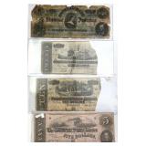 1862-1864 CSA Notes: $100, $20, $10, $5, Cull