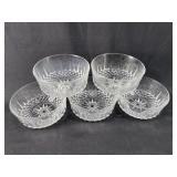 Set of (5) Crystal Bowls, Arcoroc USA #42