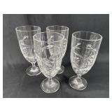Set of (4) Large Crystal Water Glasses