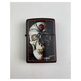 Zippo Black Matte Mazzi Skull and Spider Lighter