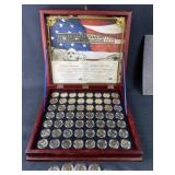 24K Gold Layered US 50 State Quarters + Pres $s