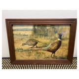 Vintage Pheasant Picture, Framed