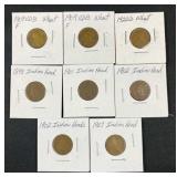 Rare Cents: (2) 1909-VDB, (1) 1922-D, (5) Indian