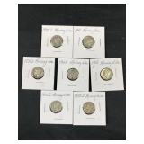 (7) Mercury Silver Dimes, U.S. 10c