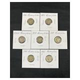 (7) Mercury Silver Dimes, U.S. 10c