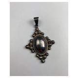 Large 925 Mexico Silver Bead Pendant