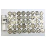 Roll of Silver Washington Quarters 30s-50s