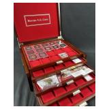 US Coin Collection in Wooden Multi-Level Chest