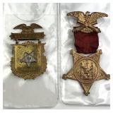(2) Antique Grand Army of the Republic Medals