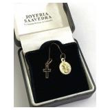 Pair of Small 10K Gold Religous Pendants