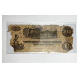 1862 Richmond $100 CSA Civil War Note