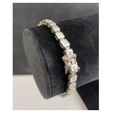 925 Silver & CZ Gemstone Bracelet