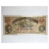 1862 Virginia Treasury Note $1 Richmond