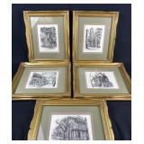 (5) Framed Galveston Vic Bowen Prints
