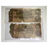 1864 Richmond $5, $10 CSA Blue Back Notes AG