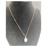 925 Rose Silver w/ Turquoise Style Pendant