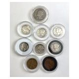 Small Coin Collection in Capsules Incl. Silver