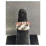 Pair of 925 Silver w/ Gemstone Accent Rings
