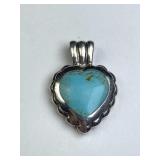 925 Silver & Turquoise Style Heart Pendant