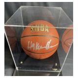 Hakeem Olajuwon Autographed Basketball in Case