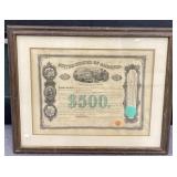 U.S. $500 Bond, Signed by Santa Anna