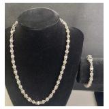 925 Silver Judith Ripka Link Necklace & Bracelet
