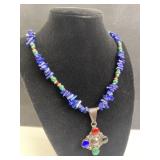 925 Silver Taxco Mexico Multi-Stone Necklace