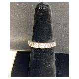 925 Silver w/ Round & Baguette CZ Ring
