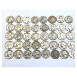 (40) Silver Washington Quarters 1940s-1950s