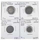 (4) 1841-1868 German States Silver Coins