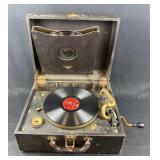 Antique Victrola Record Player w/ Records