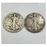 1936-S, 1941-S Walking Liberty Silver Half Dollars