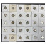 (30) Different Roosevelt Silver Dimes, Some AU/BU