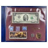 Thomas Jefferson Coin, Stamps & Currency Set