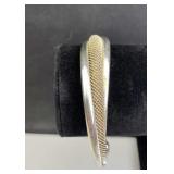 Vintage Sterling Silver Twist Mesh Bangle Bracelet