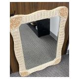 Vintage Wicker Framed Mirror 3ft x 2ft