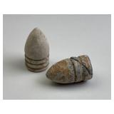 Pair of .58 Cal Texas Dug Civil War Bullets