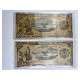 1914 Gobierno Provisional de Mexico 1 & 2 Peso