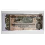 1864 Richmond $10 CSA Note, Blue Back