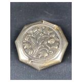 Small 925 Silver Compact or Keepsake, Floral