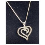 925 Silver Bright & New Heart Pendant Necklace