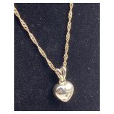 925 Silver Heart Pendant on Twisted Silver Chain