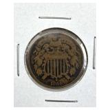 1866 U.S. 2 Cent Piece, Excellent Details