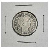 1900-S Barber Silver Dime, U.S. 10c, VG