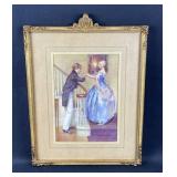 Vintage Victorian Couple Ornately Framed Print